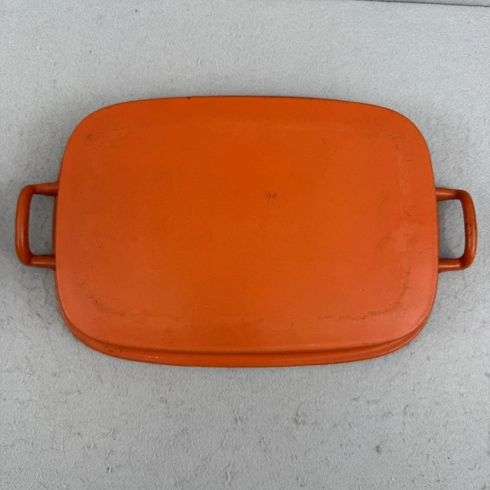 Dansk Orecast Rectangular Skillet Lid Baker‎ Orange Quistgaard JHQ As-Is